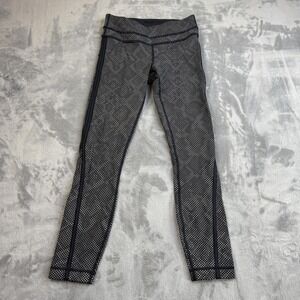 Lululemon Pants Womens 2‎ Black White Polka Dot Speed Tight Reflective Run Yoga